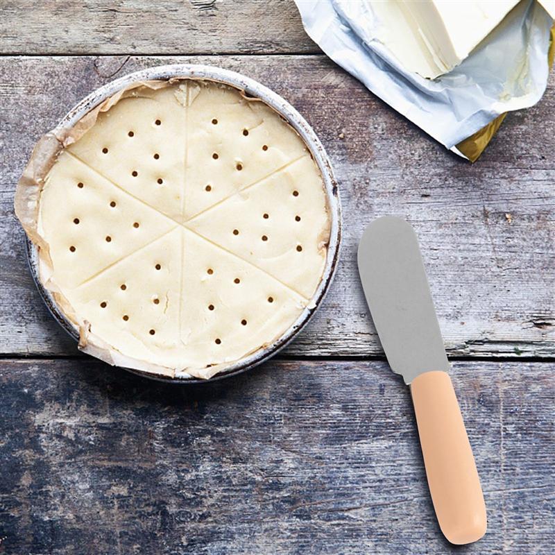 6pcs Butter Knife Stainless Steel Sharp Sturdy Cooking Tool Butter Knife Butter Seprater Wooden Knife for Kitchen Chef Cutting