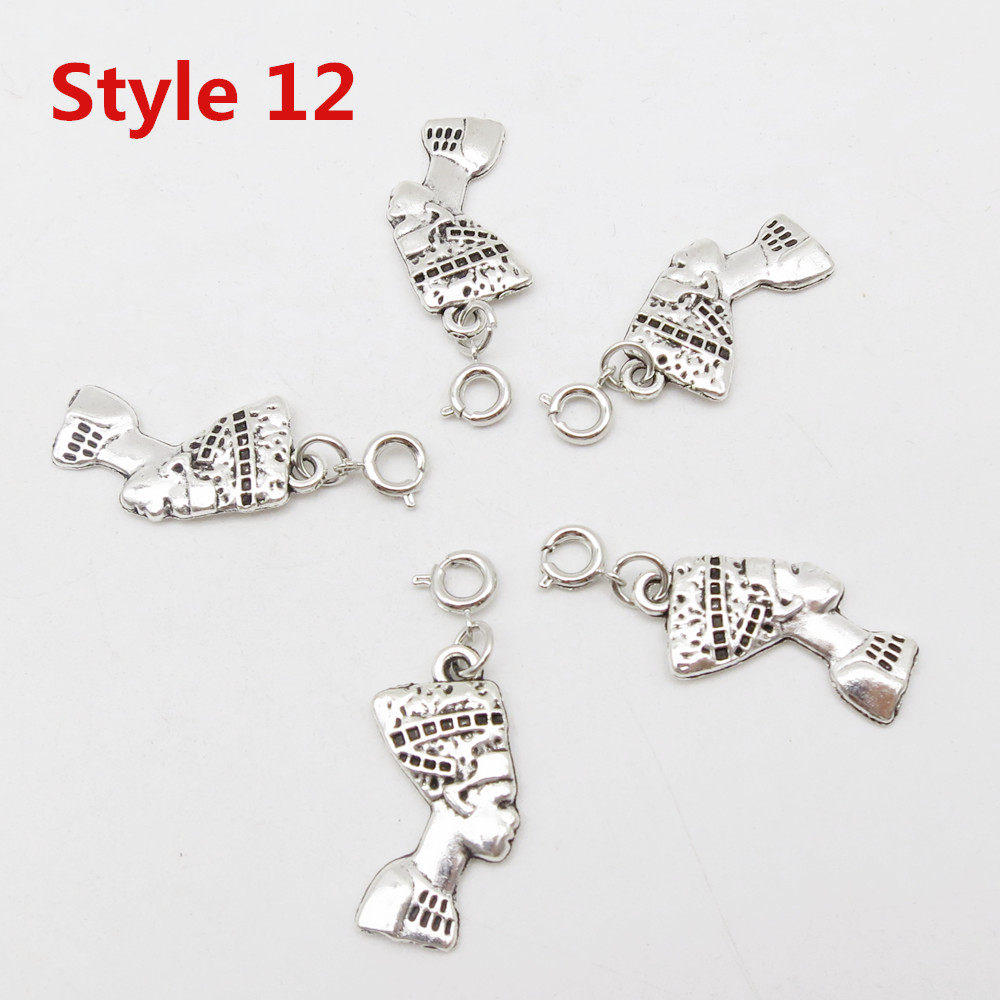 5 teile/paket verschiedenen 8 stile Charms haar braid furcht dreadlock perlen clips manschetten ringe Schmuck dreadlock Verschlüsse zubehör: 5pcs Style 12
