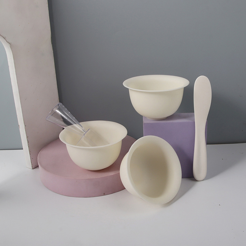 Gjør-det-selv ansiktsmaske blandeskål skje pinnesett verktøy myk gjørmemaske applikator plastspatel husholdningstilbehør sminkeverktøysett