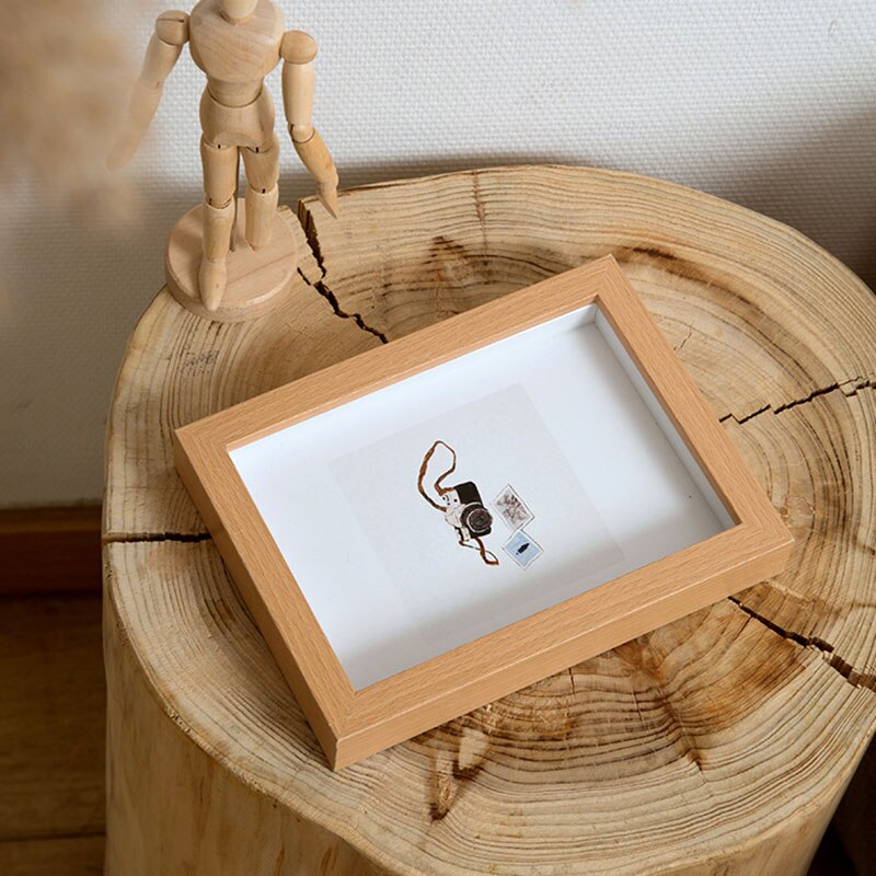 1PC Simple Photo Frame MDF Hanging Picture Frame For Wall Painting Modern Wood Grain Desktop Decor Wedding