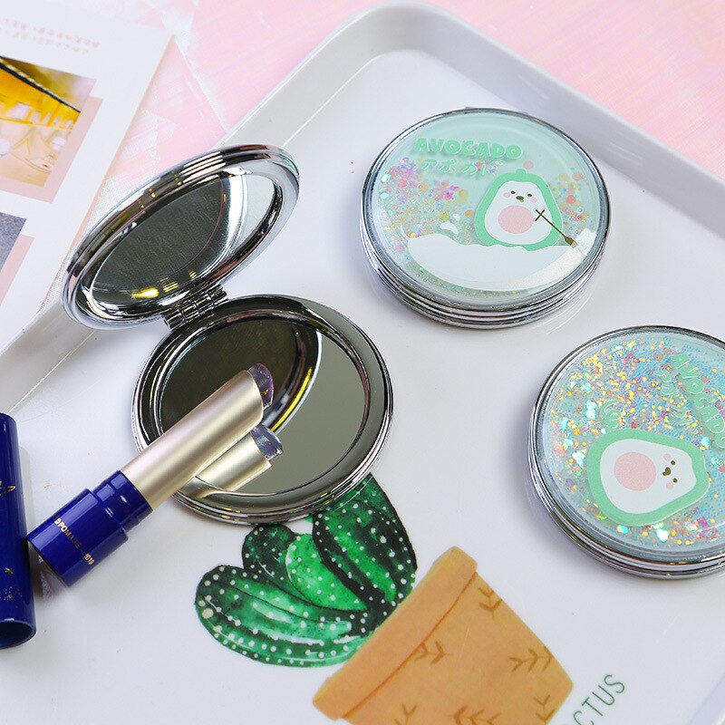 Yueton 2 Stück Mini Taschenspiegel – Keks-Design Mit Kamm, 6,5 Cm Durchmesser – Lustiges Accessoire Für Handtasche