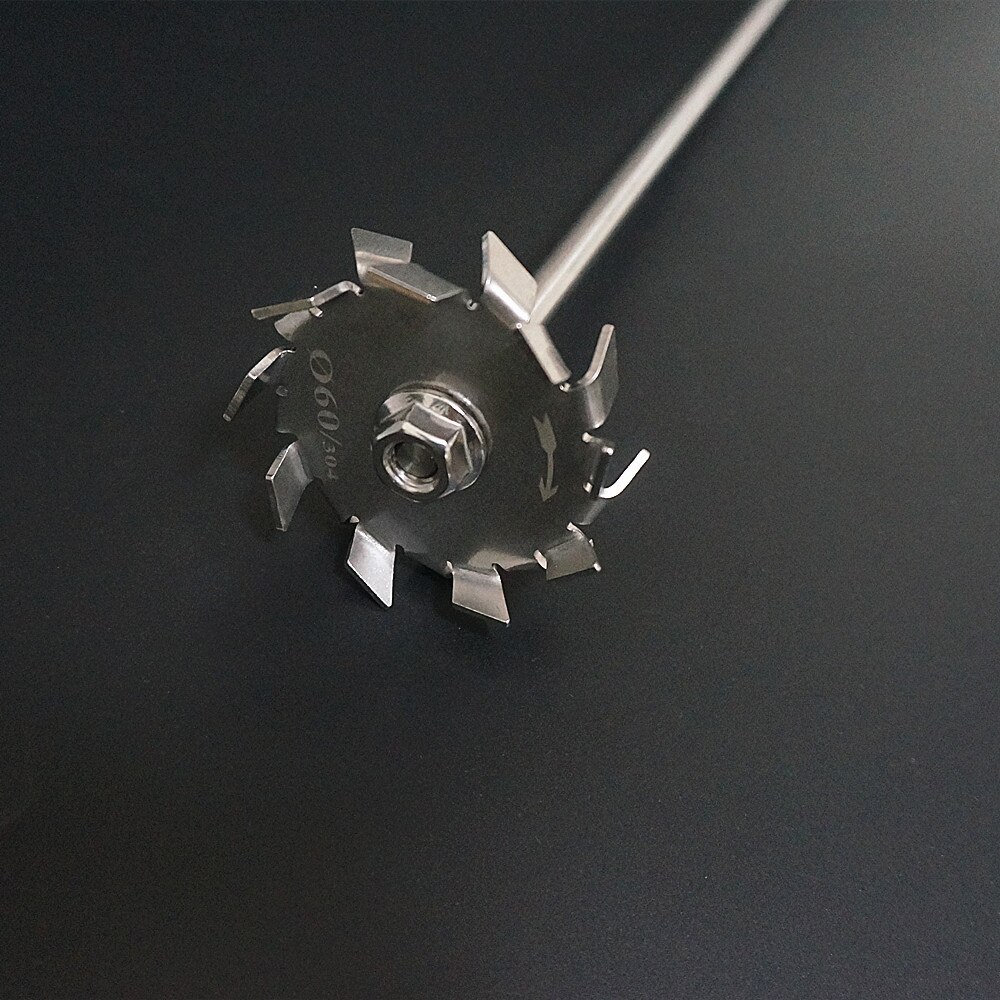 Agitador de disco de diente de sierra de acero inoxidable 304, agitador de disco de dispersión con varilla de agitación, 3cm-10cm, 1 Juego