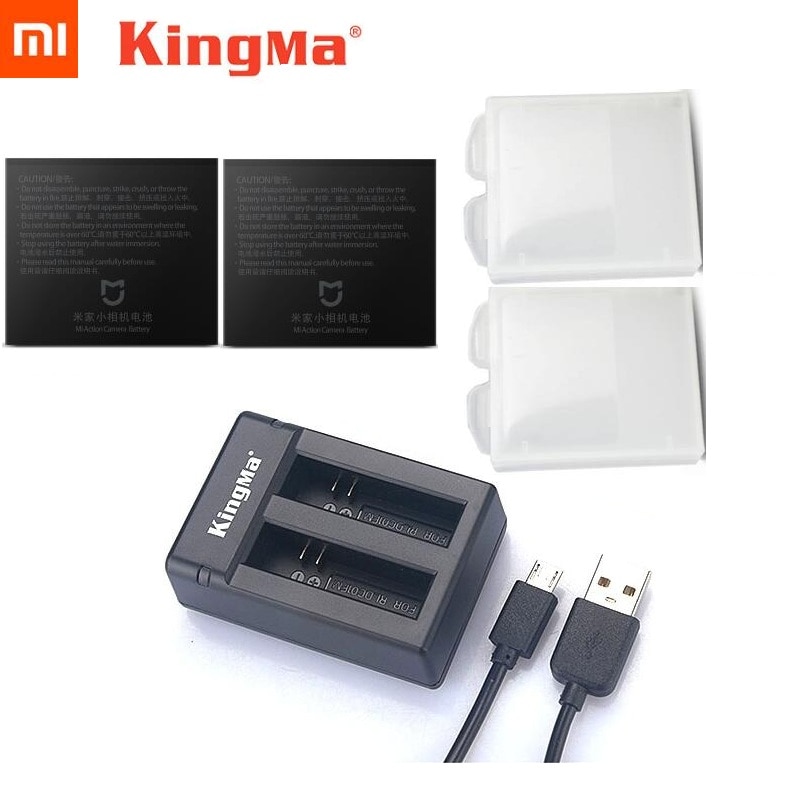 Originele Mijia Batterij KingMa Originele Dual Batterijen Lader/Opladen Case Voor Xiaomi Mijia 4K Mini Actie Camera Accessoires