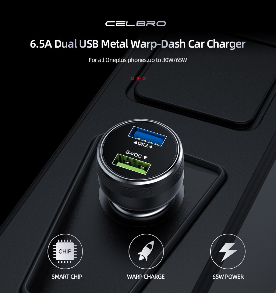 Voor Oneplus Dual Usb Autolader 80 W Supervooc Warp Charge 65 30 W Super Fast Charge 65 W Dash One Plus 10T 10 Pro Nord 2T 9 8