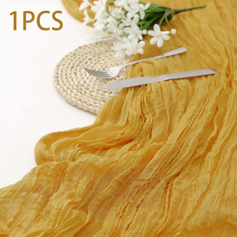 90 x 400cm halvtransparent gasbinda bordslöpare matsal vintage bröllop brud jul banketter fest valv tårtdekoration: 30*220cm / Klar