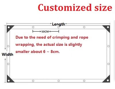 Newly Thicken 0.3mm Clear Transparency Waterproof Tarpaulin Outdoor Garden Truck Highly PVC Rainproof Tarp Cloth Curtain: Customer Made