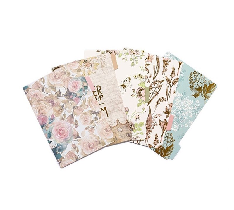 5 st/set  a5 a6 lösa blad anteckningsbok avdelare pärmar söt blomma index avdelare dagbok planerare index papper skolmaterial: Nr .05 / A6