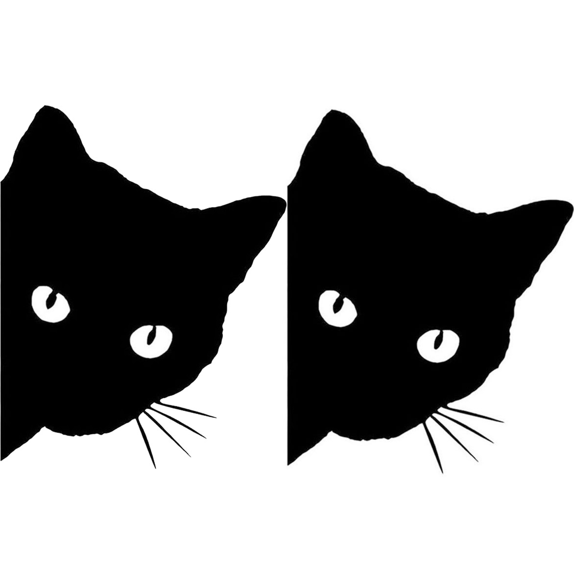 Auto Zwarte Kat Gluren Stickers Grappige Vinyl Decal Auto Sticker Decoratie Decals 15*12Cm 1/2Pcs: 2pcs