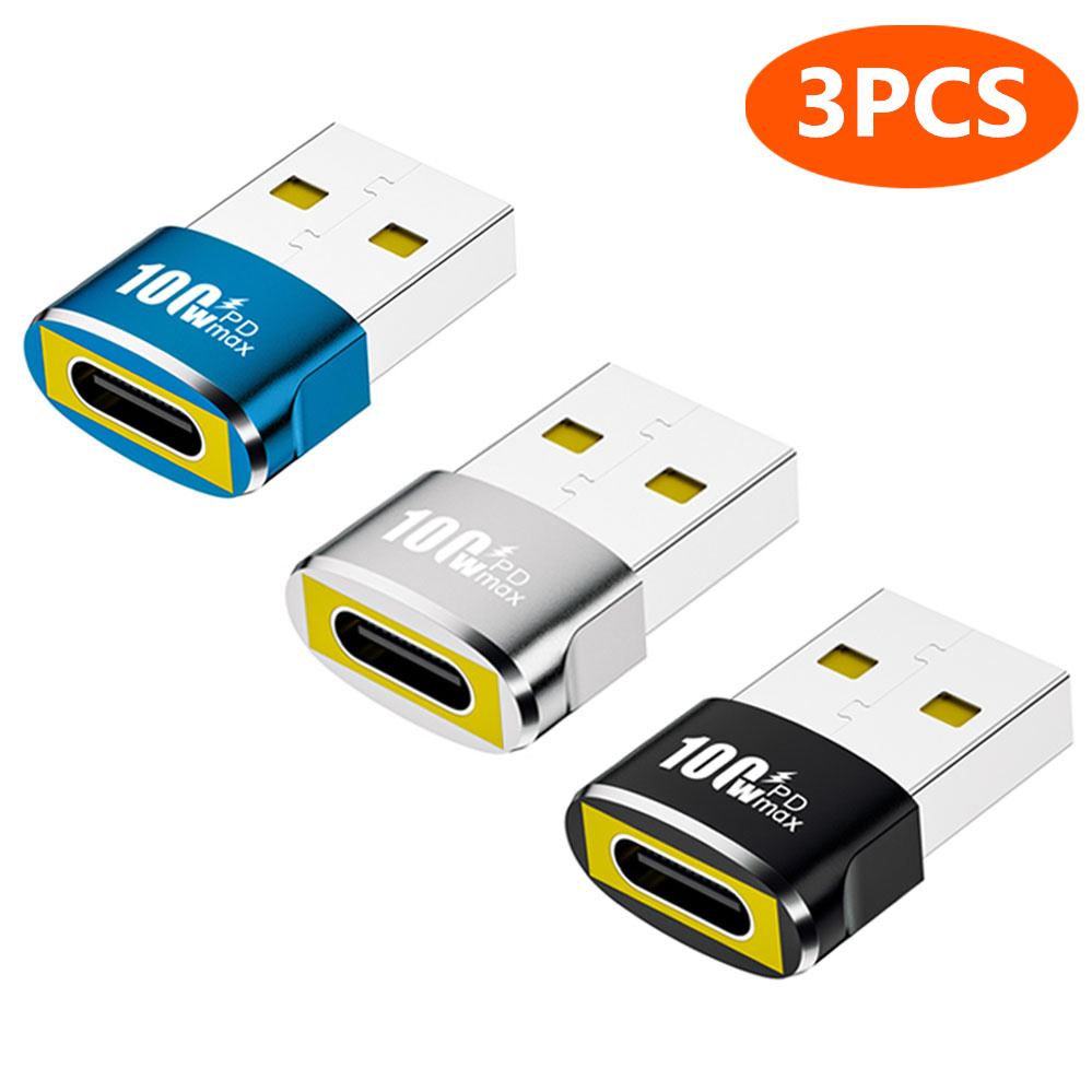 NNBILI PD 100W OTG Adapter USB to Type-C Converter USB-A Male To USB C Female Connector For Charging Data Transfer Wired Headset: Beige