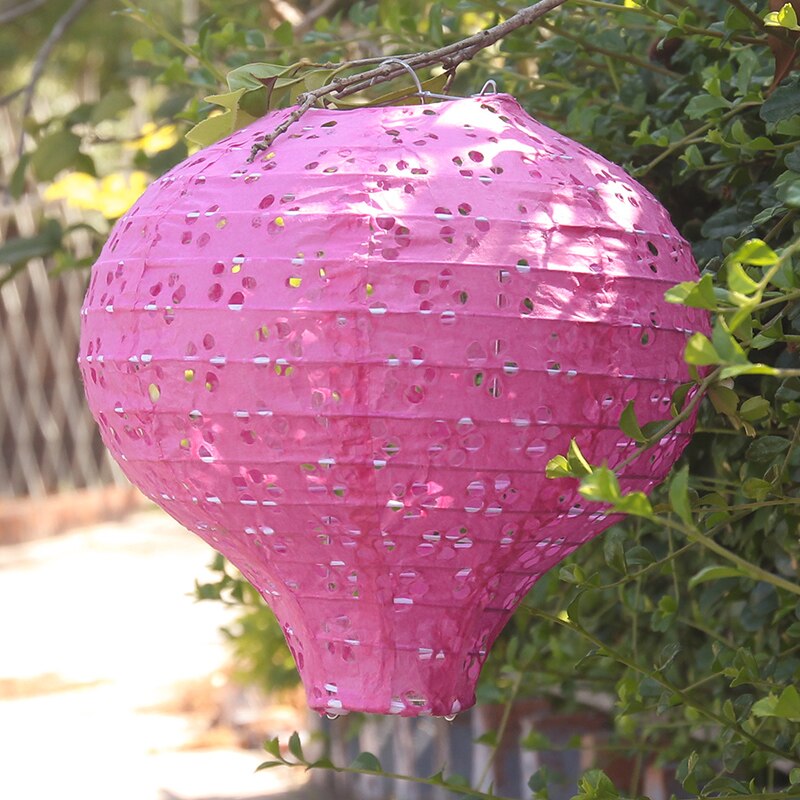 Lanterne en papier ballon à Air ajouré, lanterne arc-en-ciel, décoration, fournitures de fête d&#39;anniversaire pour enfants, décoration de mariage à domicile, 20cm: rose
