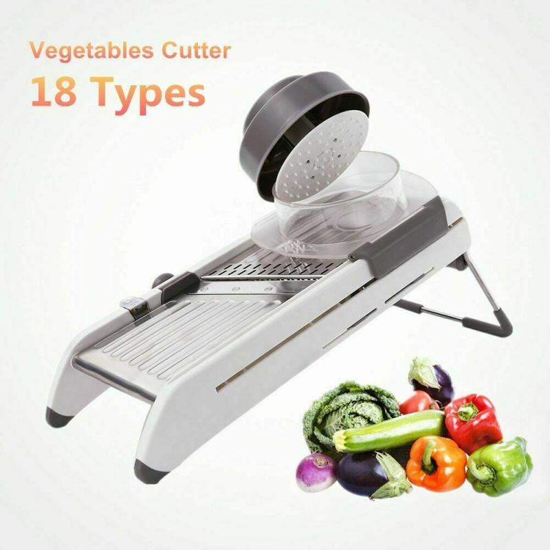 Keuken Cutter 18 In 1 Verstelbare Bladen Fruit Slicer Groente Fruit Cutter Chopper Multipurpose Groente Mandoline Slicer: Default Title