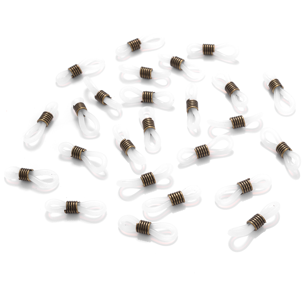 50 Uds. Conector de gancho para la oreja para gafas, cadena para gafas, extremos de retenedor, soporte para cable de cuerda, retenedor de correa, accesorios de bucle final: Oro