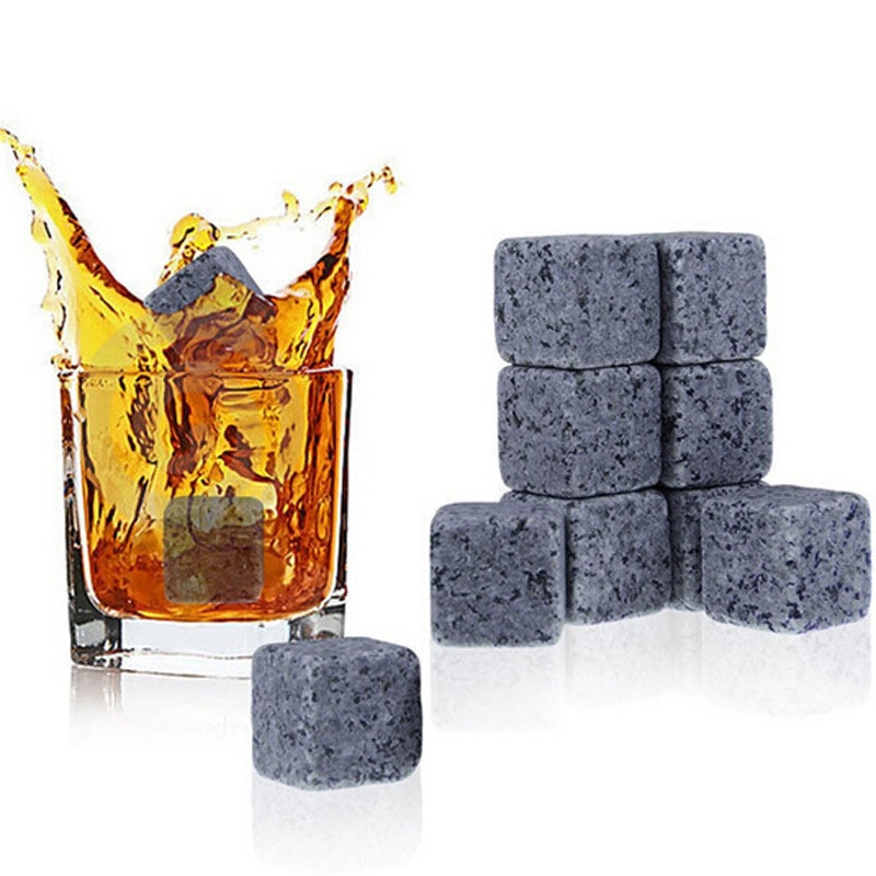 Whiskey Stones Herbruikbare Ice Steen Koelen Rotsen Cubes in Geschenkdoos met Draagtas Set van 9 voor Whiskey Bourbon