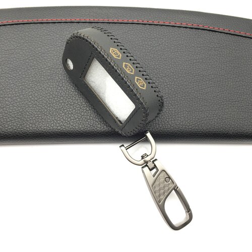 A91 Leather Key Case Cover for Starline A91 A61 B9 B6 uncut blade fob Case A91 folding car flip Remote Control: Black line -keychain