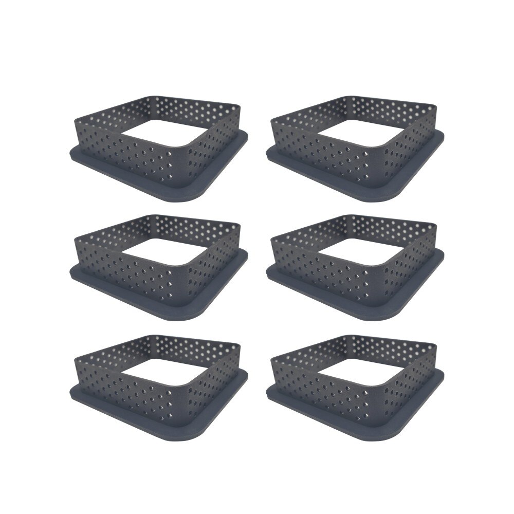 6/8Pcs Mousse Circle Cutter Decorating Tool French Dessert DIY Cake Mold Perforated Ring Non Stick Bakeware Tart: 6 square