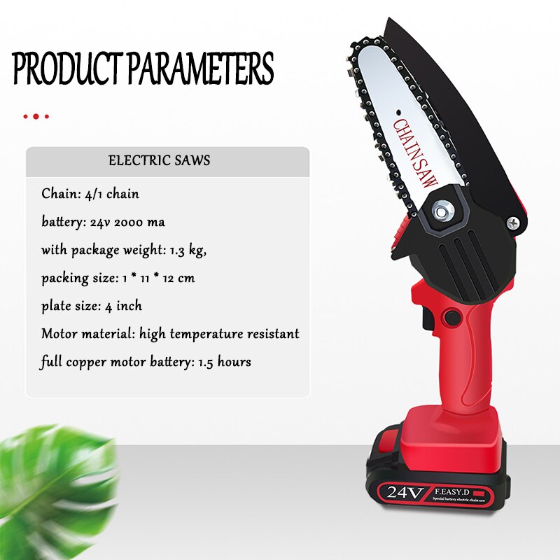 DJ001 24V Wireless Portable Rechargeable For Battery Electric Pruning Saw Mini Woodworking One-handed Garden Logging Saw: DJ001