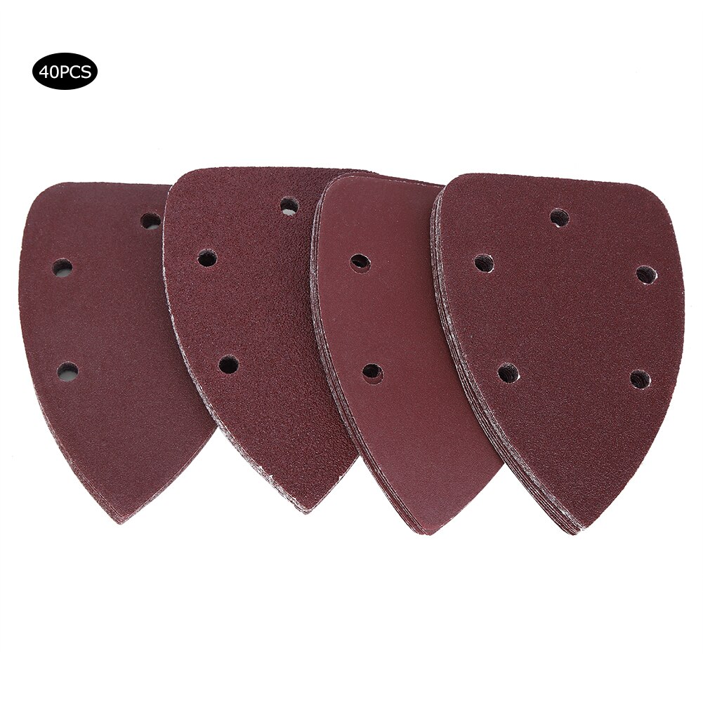Lixa triangular do rato de 40 partes de 5 furos conjunto detalhe lixadeira lixa lixa polimento ferramenta 140x90mm para o metal