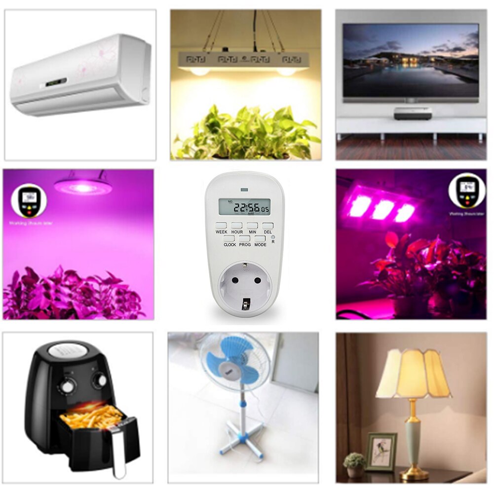 Digital Outlet Programmable Timer 7 Day Smart Indoor Timer EU/UK Outlet Timer Switch Light Switch Timer Programmable