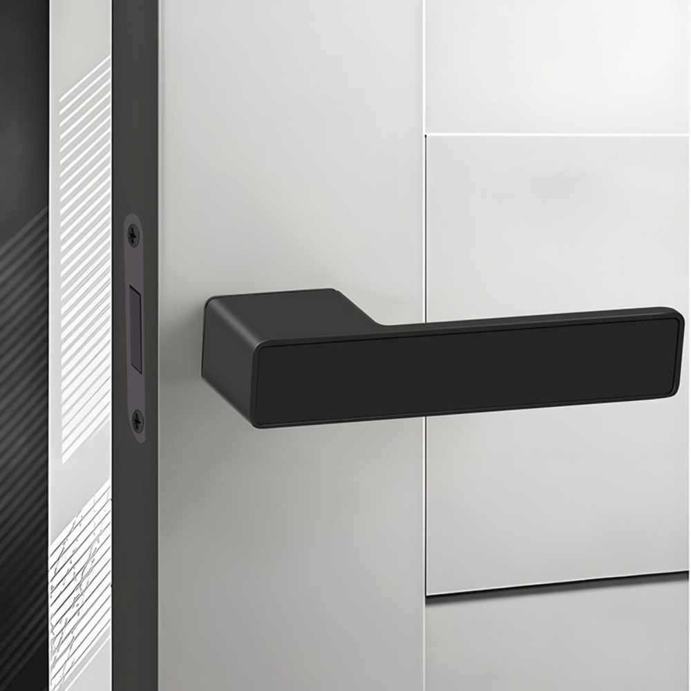 European One-word Handle Door Lock Hidden Keyhole Suitable for Bedroom Study Magnetic Silent Door Lock Minimalist Ecology: Bronze