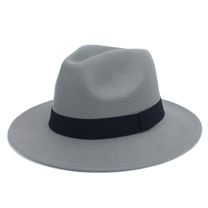 Musta jazz fedoras naisille vintage leveä lieri fedora hattu floppy cloche miehet gangsteri hattu chapeu rento kiinteä vaaleanpunainen punainen luut: B
