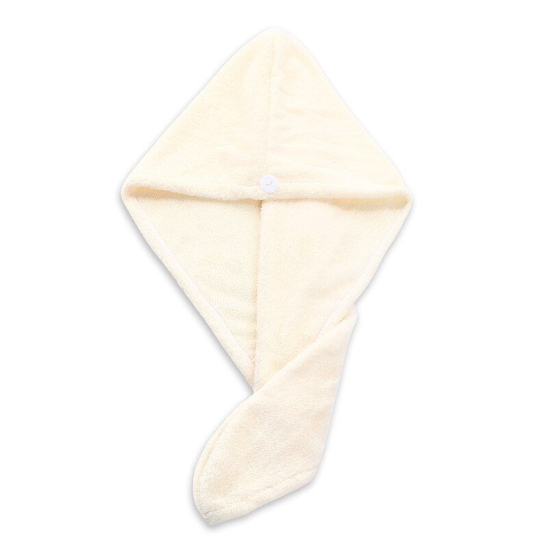 Toallas de microfibra para el cabello, sombrero triangular de secado rápido, espesar el secado del cabello, toallas absorbentes suaves para mujer, Toalla de baño: White