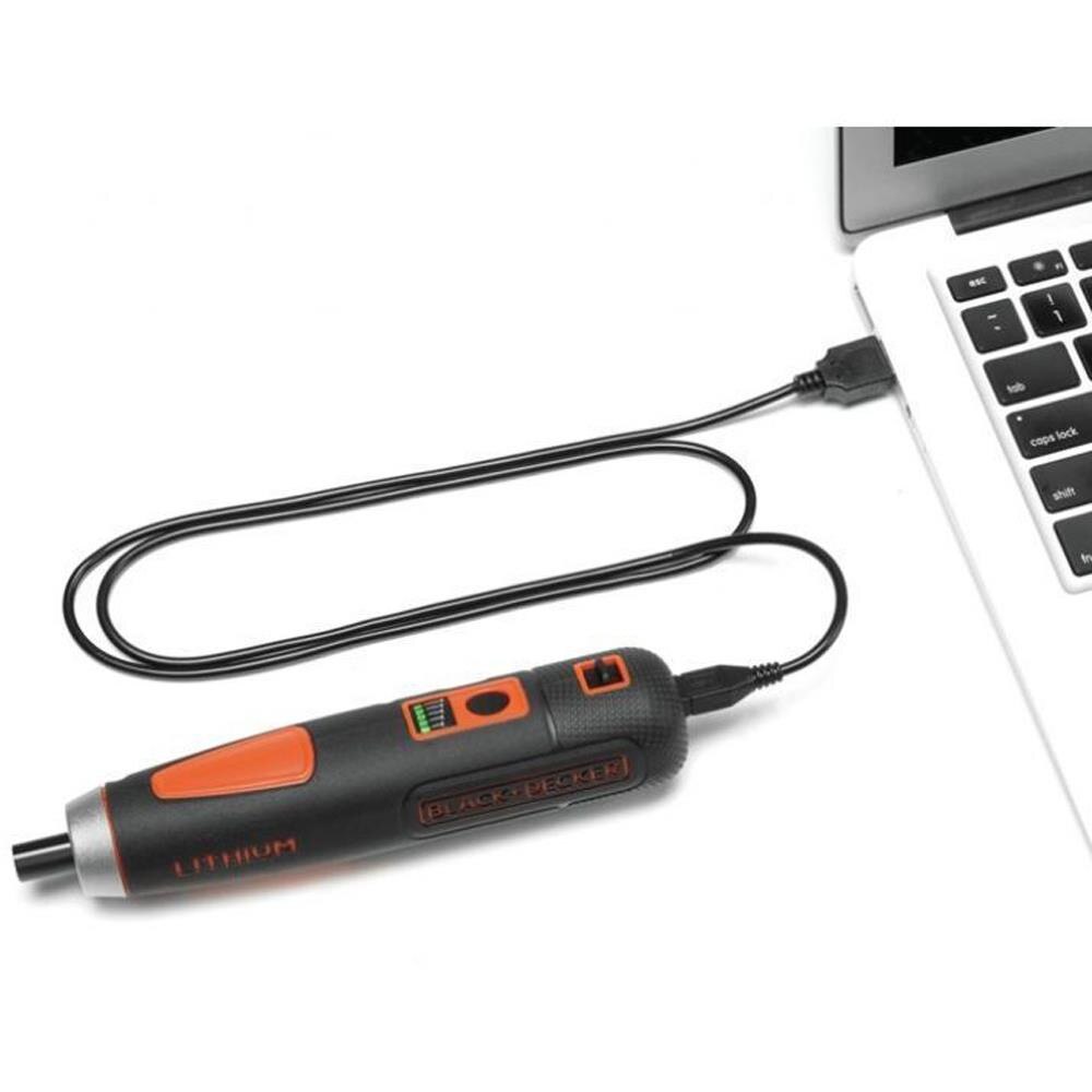 Black & Decker BD40K4 4Volt Li-ion Smart Rechargeable Screwdriver + 4 Piece Screwdriver bit