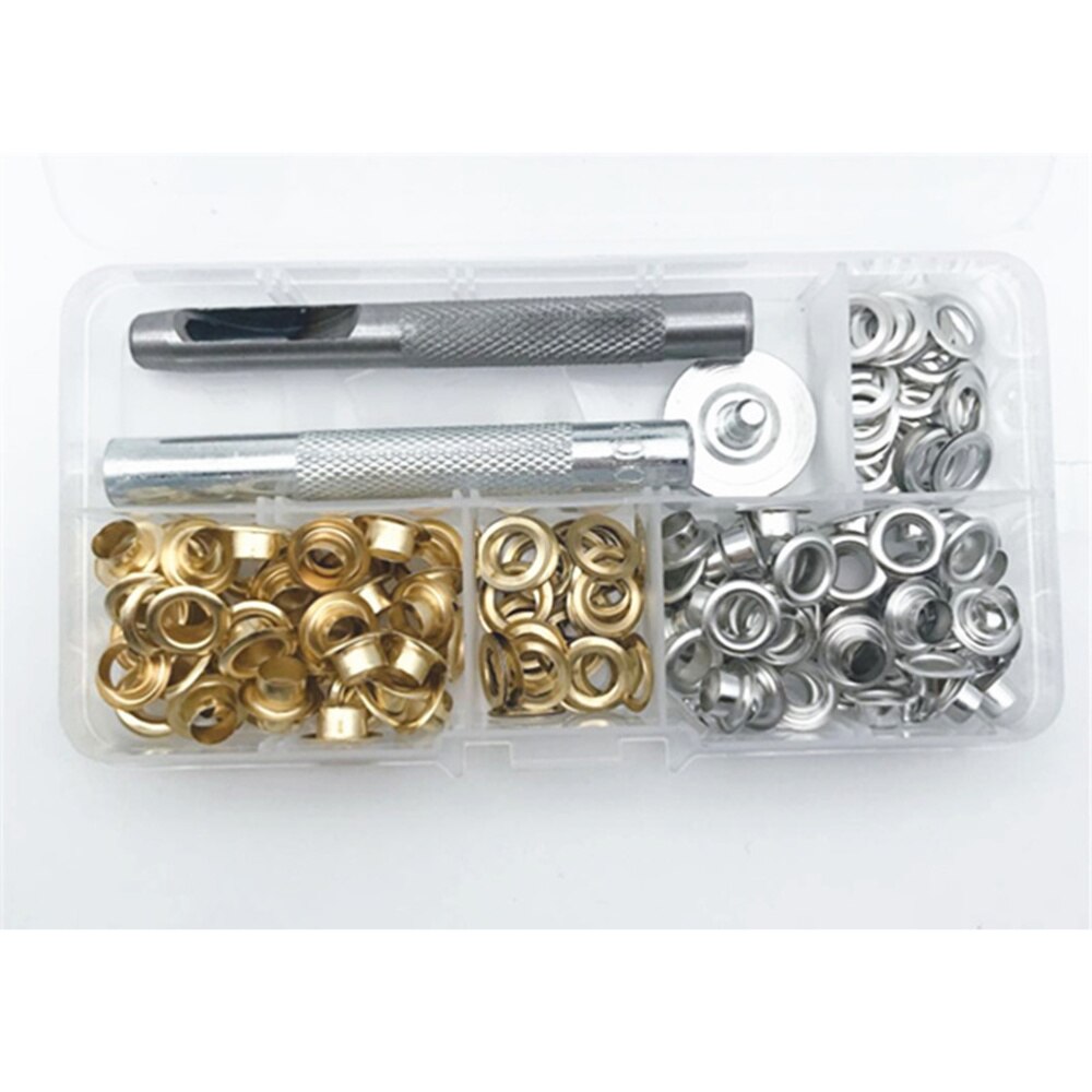 100 stuks 6mm ringen set metalen oogjes knoop voor schoenen kleding knutselen: Default Title
