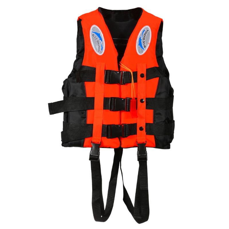 Universele Polyester Volwassen Reddingsvest Zwemmen Varen Ski Vest + Whistle Outdoor Praktische Reddingsvest Fluitje: Oranje / Xxl