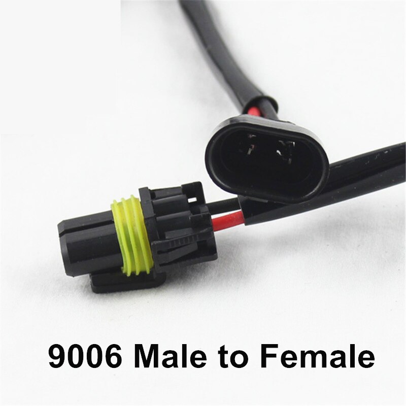 Adaptador de enchufe de arnés de conversión H8 H11, cable conector de lámpara antiniebla de faro HID H7 9006 h8 h11, cable de potencia de balasto, 9006: 9006 male to female