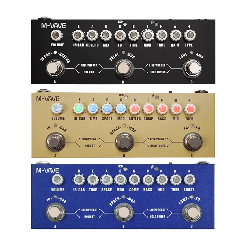 M-vave Cube BABY Multi Effects Pedal for Electric Guitar/Bass/Acoustic Guitar 8 IR Cabinets Simulation M-vave Rechargeable Pedal