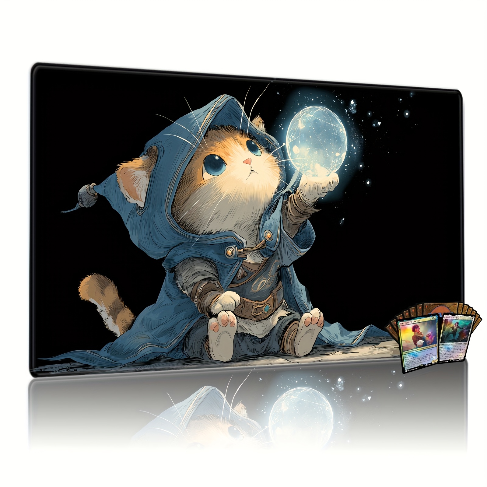 Betoverende Chibi Wizard Kat met Kristallen Bol Sp... – Vicedeal