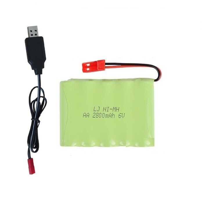 YUKALA 6V 2800mAh Ni-MH AA batterie avec chargeur pour camion RC/voiture RC/bateau RC/réservoir RC SM/JST/TAMIYA prise 6 v 2800 mah: Lavande