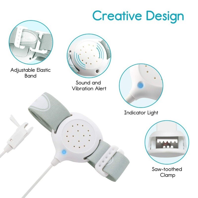Sensor de sueño para bebé, alarma de Enuresis, alarma de recordatorio húmedo para cama, alarma de Enuresis para dormir en el brazo