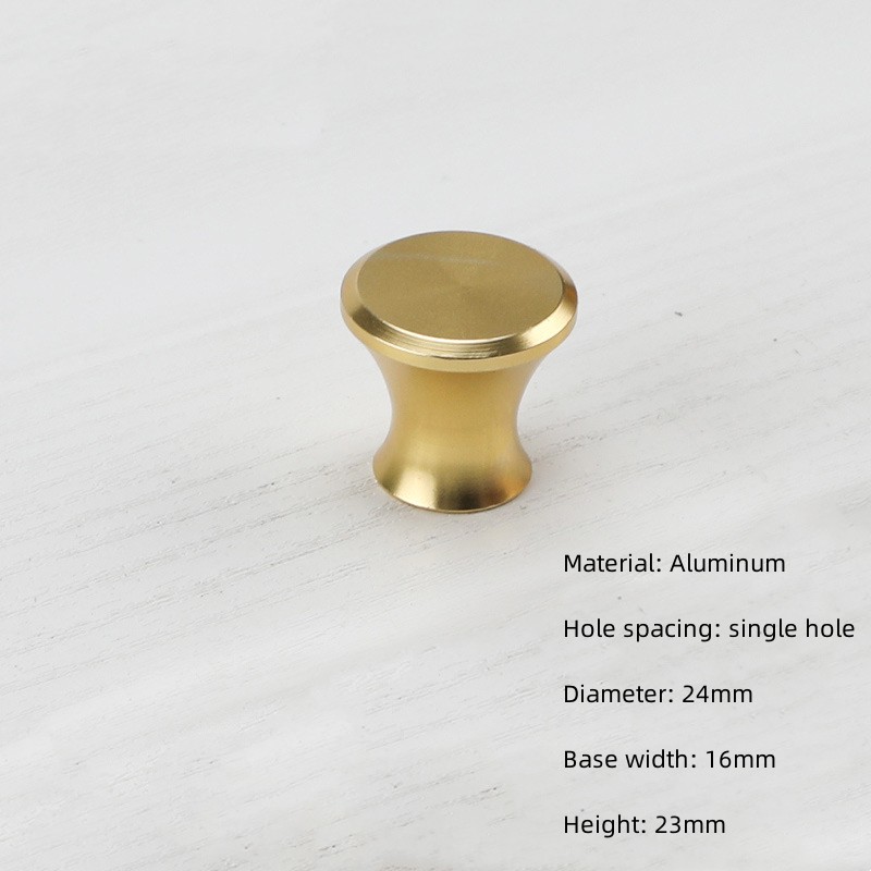 Manija de un solo orificio de aluminio dorado, cajón de armario moderno, perilla redonda, muebles de armario de cocina, manija de puerta pequeña, decoración del hogar: Verde