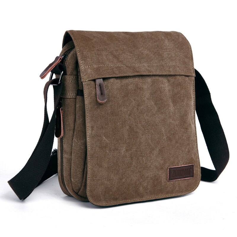 Casual Handbag Single Shoulder Bags Vintage Canvas Zipper Ipad Bag Cellphone bag Messenger Bags Tote: COFFEE