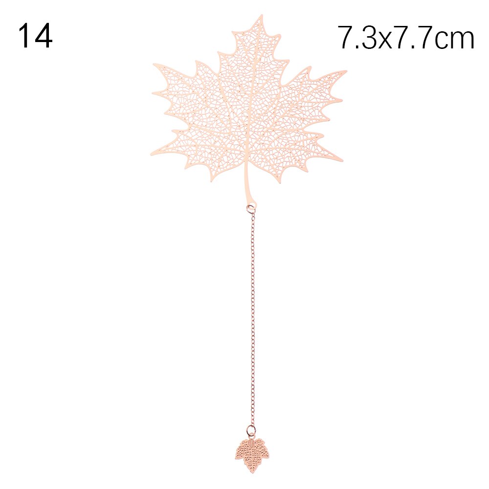 Metalowe zakładki kwiaty liść żyły Hollow Maple Apricot frędzlami z pomponem czytanie Mark klips do książek dla papiernicze artykuły szkolne: Type 14 no box