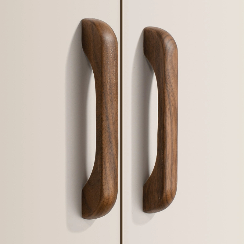 Natural Kitchen Furniture Wooden Handle Solid Wood Handles for Cabinets and Drawers Closet Dresser Wardrobe Pulls Wooden Handles