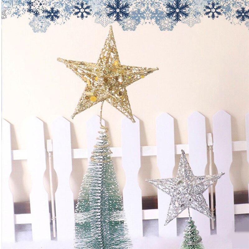 Decoración Para árbol de Navidad, adornos para escaparate de Navidad, luces de estrellas, brillantes, escaparates para ventana, suministros para en casa, 1x20CM