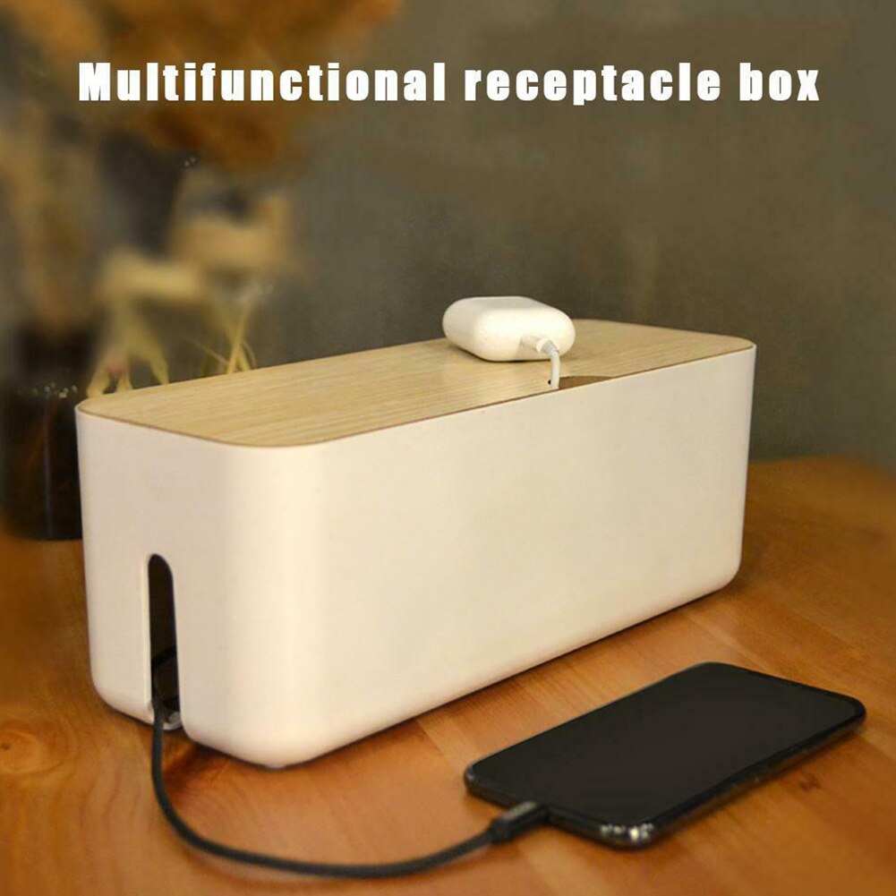 Power Strip Desktop Modern Cable Storage Box Tidy Multifunctional Office Anti Dust Charger Home Wire Management Organizer Socket