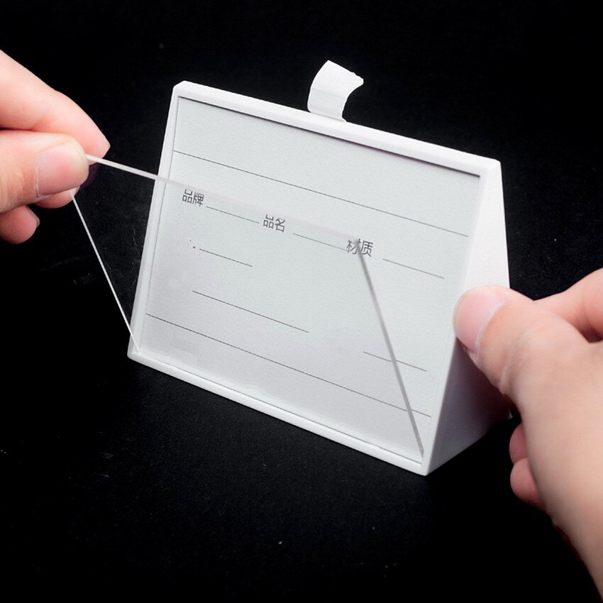 Acrylic Label Card Sign Display Stand Holder for Commodity Price Name Signage Triangle Plastic Injection Moulding 2pcs