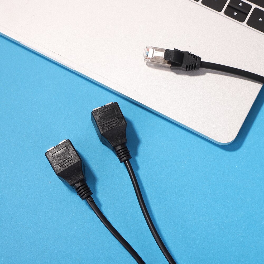 60cm Cat 5 Network Cable RJ45 1 Male to 2 Female Ethernet LAN Computer Splitter Adapter Connector Extension Cord Cable