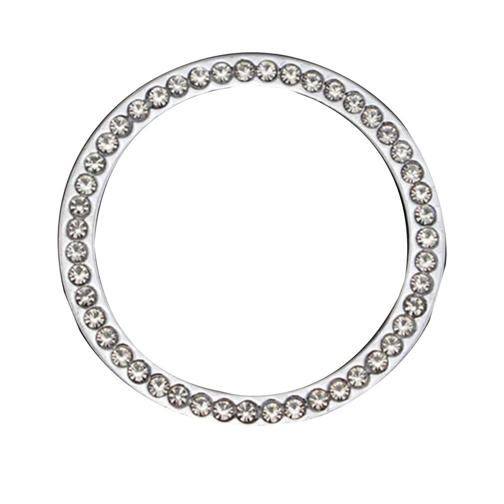 Luxury Bling Rhinestone Start Engine Decorative Decal Universal Car Styling Start Stop Button Ignition Key Ring: white