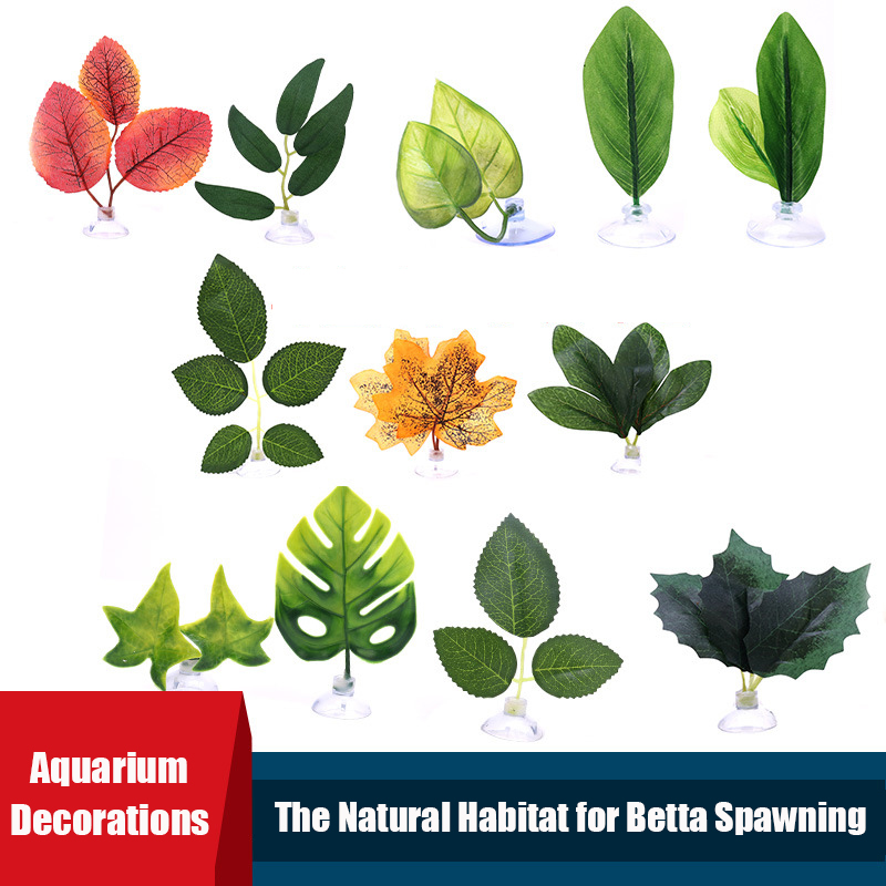 Decoración de Acuario, hamaca de hoja de pez Betta que simula el Habitat Natural para el suelo de desove Betta, cría, cama de descanso, escondite