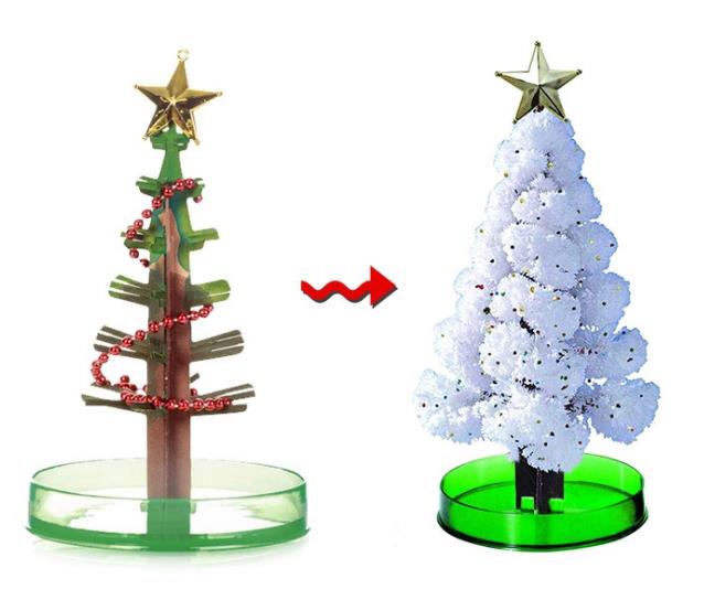 Árbol de Navidad de papel precioso, novedad, de árbol de Navidad mágico, Kits de juguete, educativos divertidos: Amarillo fluorescente