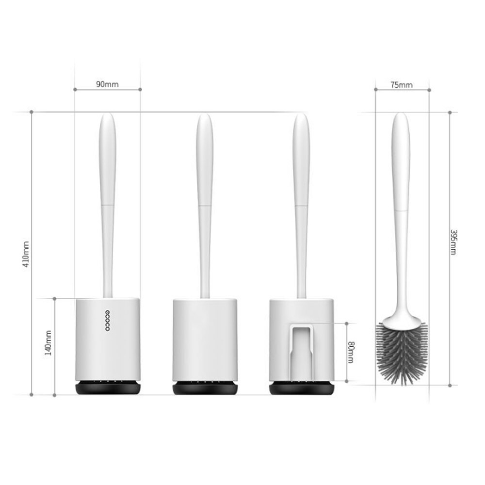 Cepillo de silicona para inodoro, cepillo de limpieza Base montado en la pared de pie para inodoro, WC, accesorios de baño, Set de artículos para el hogar