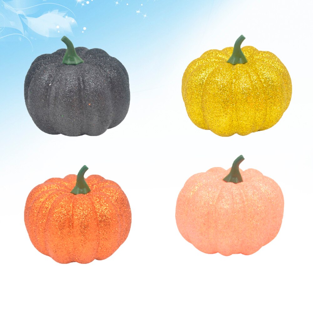 4 stk halloween morsomme gresskar rekvisitter skum kunstig gresskar festrekvisita tilfeldig farge