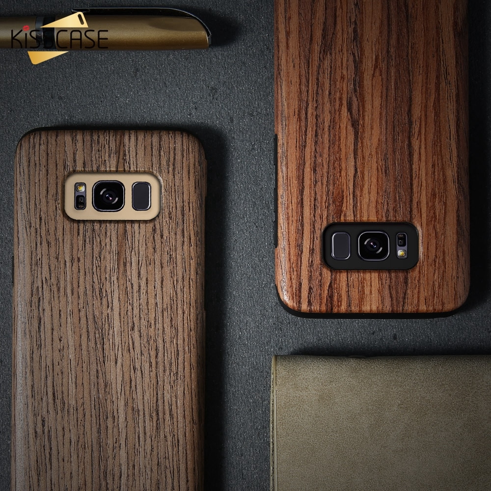 Funda KISSCASE textura de madera Natural para Samsung Galaxy S10 Plus S10E S8 fundas blandas de grano de madera para Samsung S8 Plus