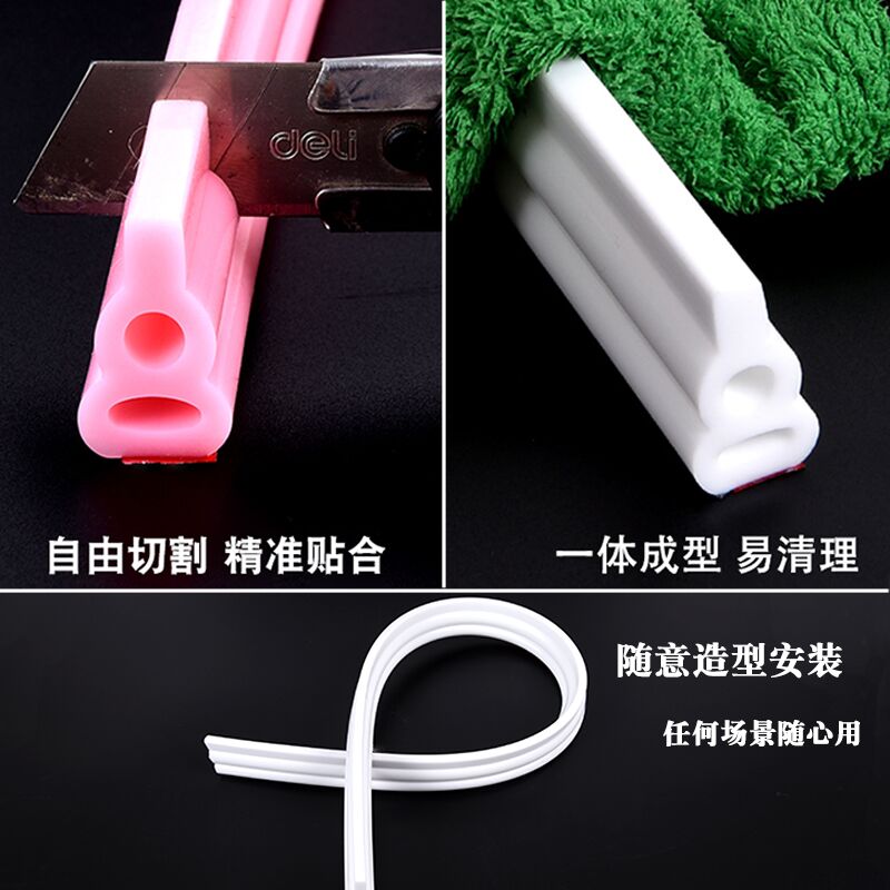 NarwalDate Bathroom Water Stopper Flood Barrier Rubber Dam Silicon Water Blocker Dry and Wet Separation Kitchen Shower Doors