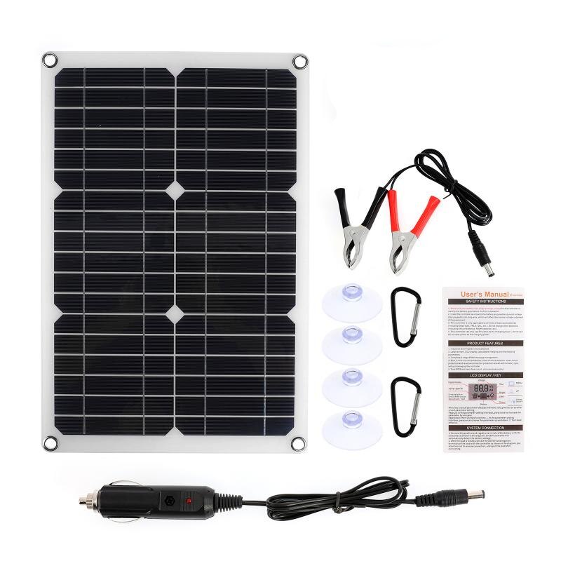 Kit de painel solar portátil de 180w, porta usb com 10/20/30a, controle com tela lcd, carregador solar, uso externo, portátil, fonte de alimentação, pnone: Solar Panel Only