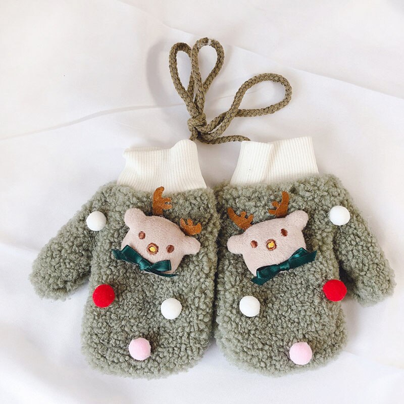 de un bebé de punto cálido para invierno guantes para chicas y chicos niños Patchwork mitones para el exterior guantes de lana al por mayor: G